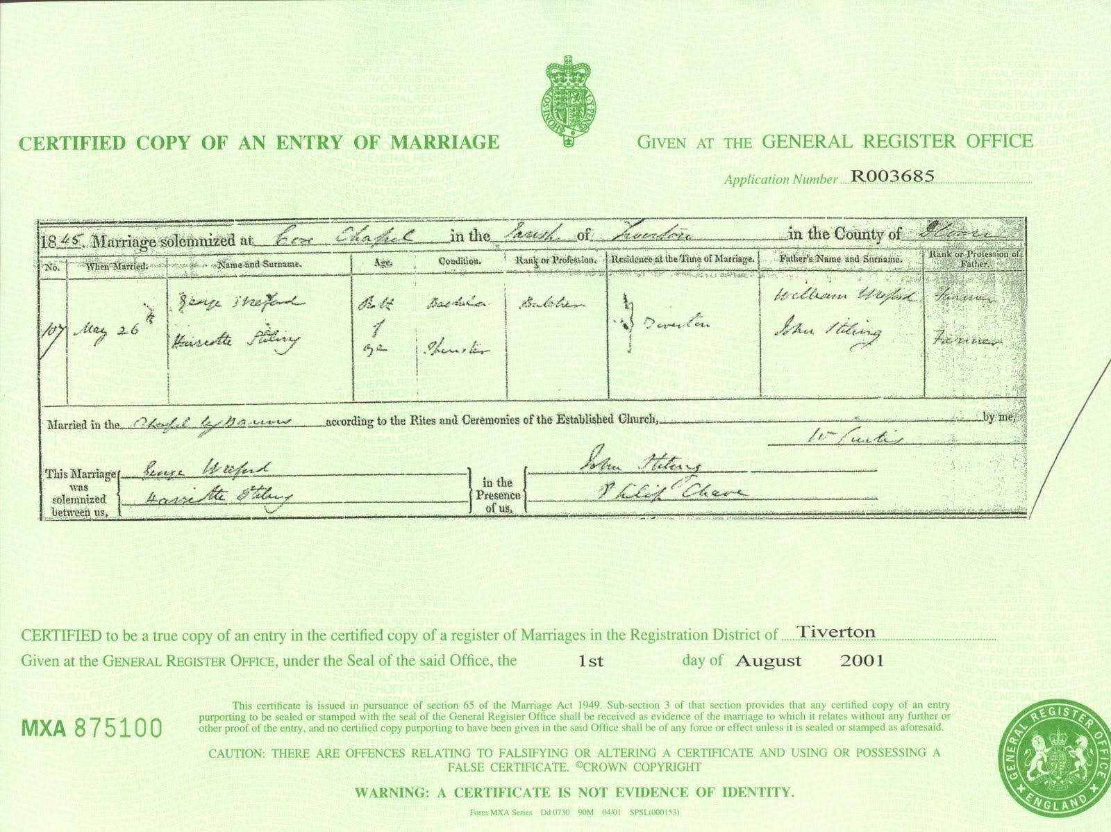 Marriage Entries VS Marriage Certificates - Geneageek
