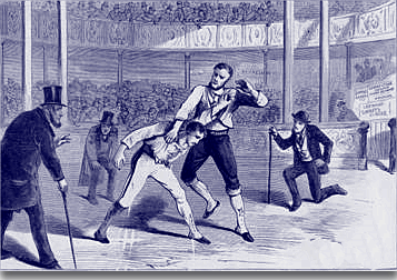 illustration of men wrestling